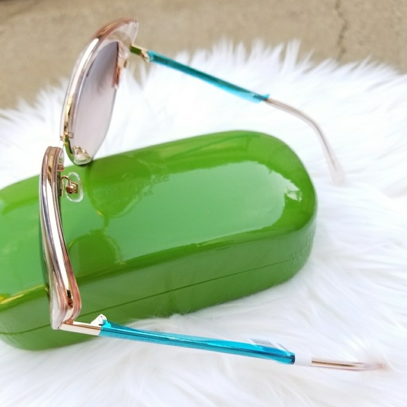 😎 Kate Spade Abinaya Cat Eye Pink Gold Sunglasses - Picture 4 of 5